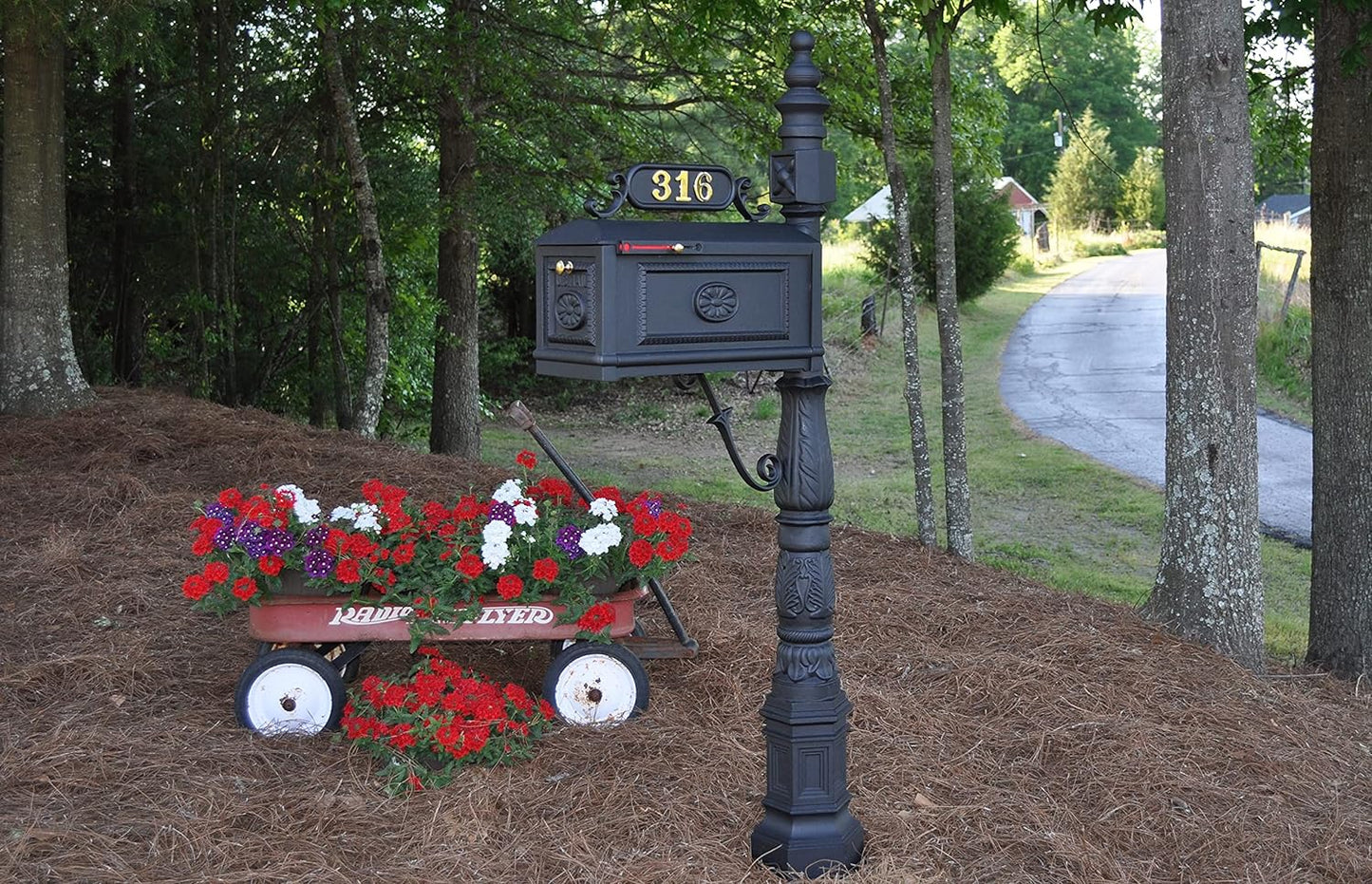 Decorative Residential Curbside Cast Aluminum Mailbox Black Authentic * Original * Exclusive
