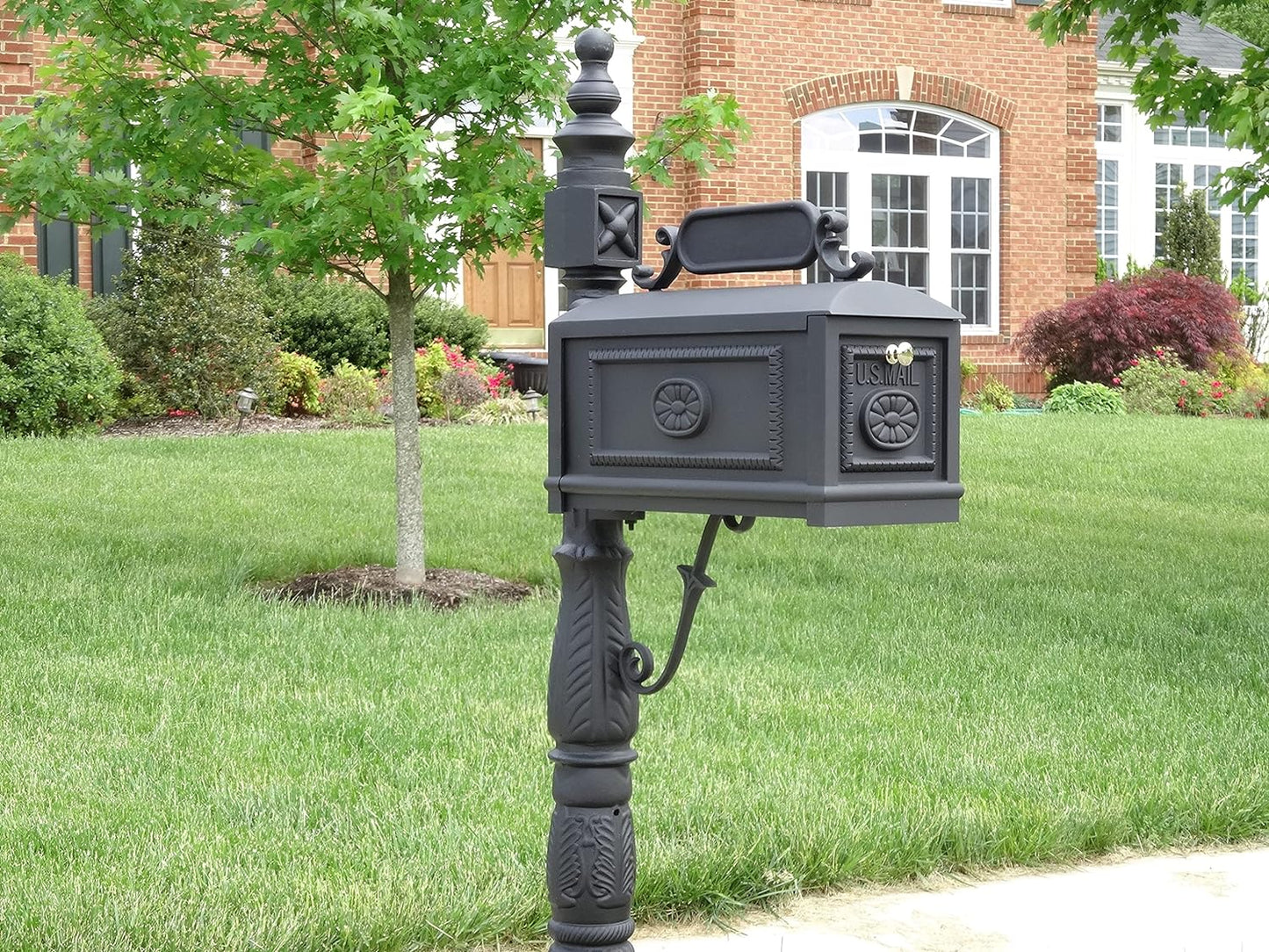 Decorative Residential Curbside Cast Aluminum Mailbox Black Authentic * Original * Exclusive