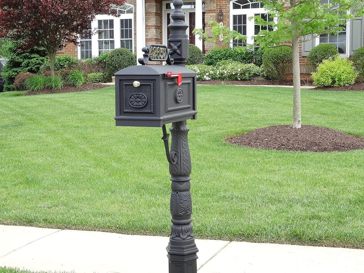 Decorative Residential Curbside Cast Aluminum Mailbox Black Authentic * Original * Exclusive