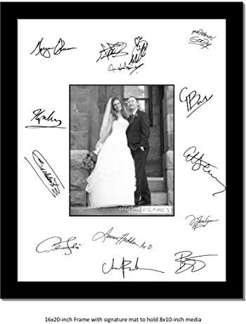 Creative Picture Frames 8X10-16X20Bk-W Signature Frame - Photo Frame With White Mat Holds 8X10-Inch Media Including Installed Wall Hangers