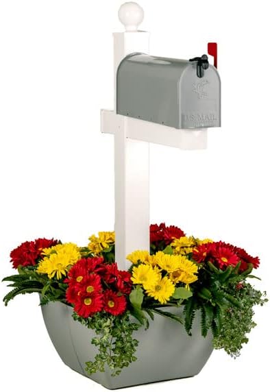 SnapPot® Mailbox Planter – 24" Resin Wrap for 4×4 & 6×6 Posts, Extra‑Large 16+ Gal Planter, Weatherproof UV‑Stable Tuxedo Black