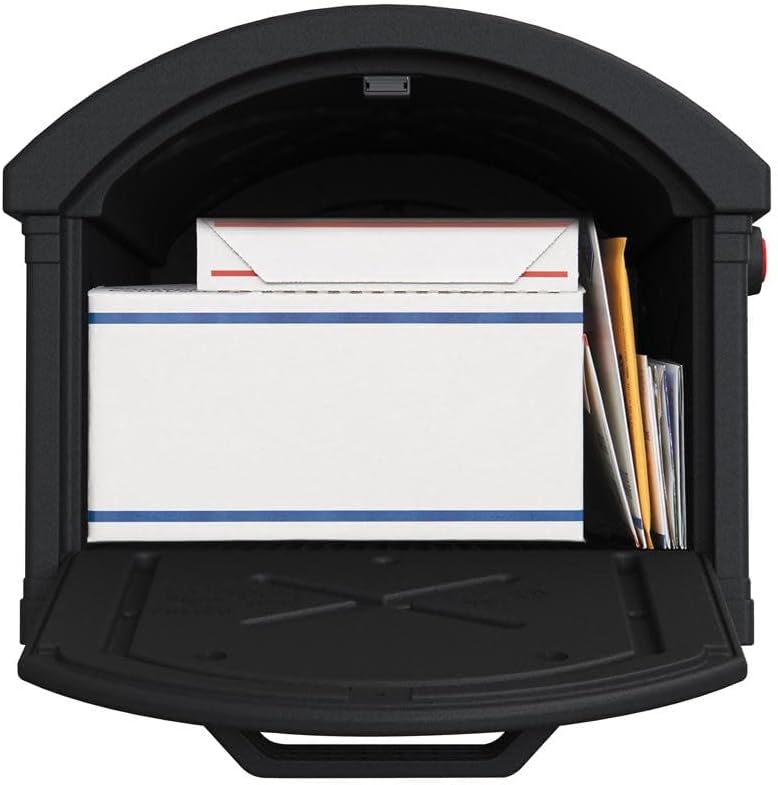 ARCHITECTURAL MAILBOXES Grand Haven Plastic, Mailbox and Post Kit, Black Extra Large