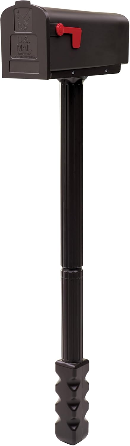 Architectural Mailboxes Harrison™ Rust-Proof Plastic Post Mounted Mail Box for Outside with Post, Bronze, Medium Curbside Mailbox, USPS Approved for Residential Delivery