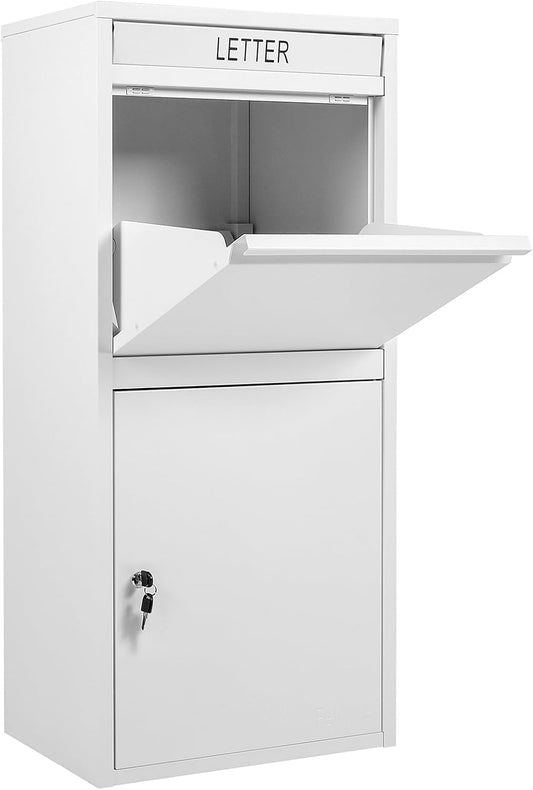 Package Delivery Boxes for Outside，Extra Large Package Drop Boxes，Anti-Theft Lockable Parcel Delivery Box for Outside Porch with Secure Storage Compartment, Large Modern Mailbox for Outside