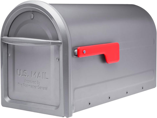 Architectural Mailboxes Mapleton™ Heavy Duty Steel Metal Post Mounted Mail Box for Outside, Graphite, Large Curbside Mailbox with Magnetic Latch