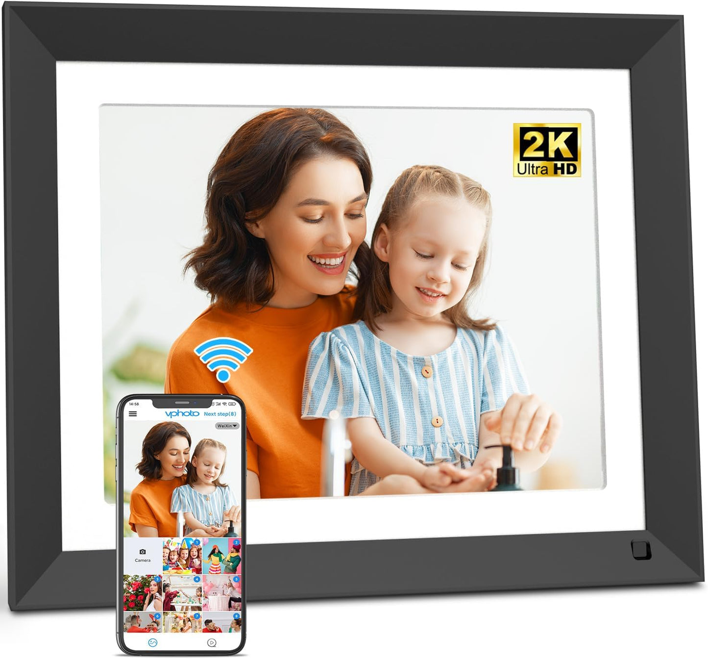 17-inch Digital Picture Album Large Digital Photo Frame - 32GB Smart Photo Frame, Motion Sensor, Send Pictures or Videos via App Email to WiFi Photo Frame, Unlimited Cloud Storage, Wall Mountable