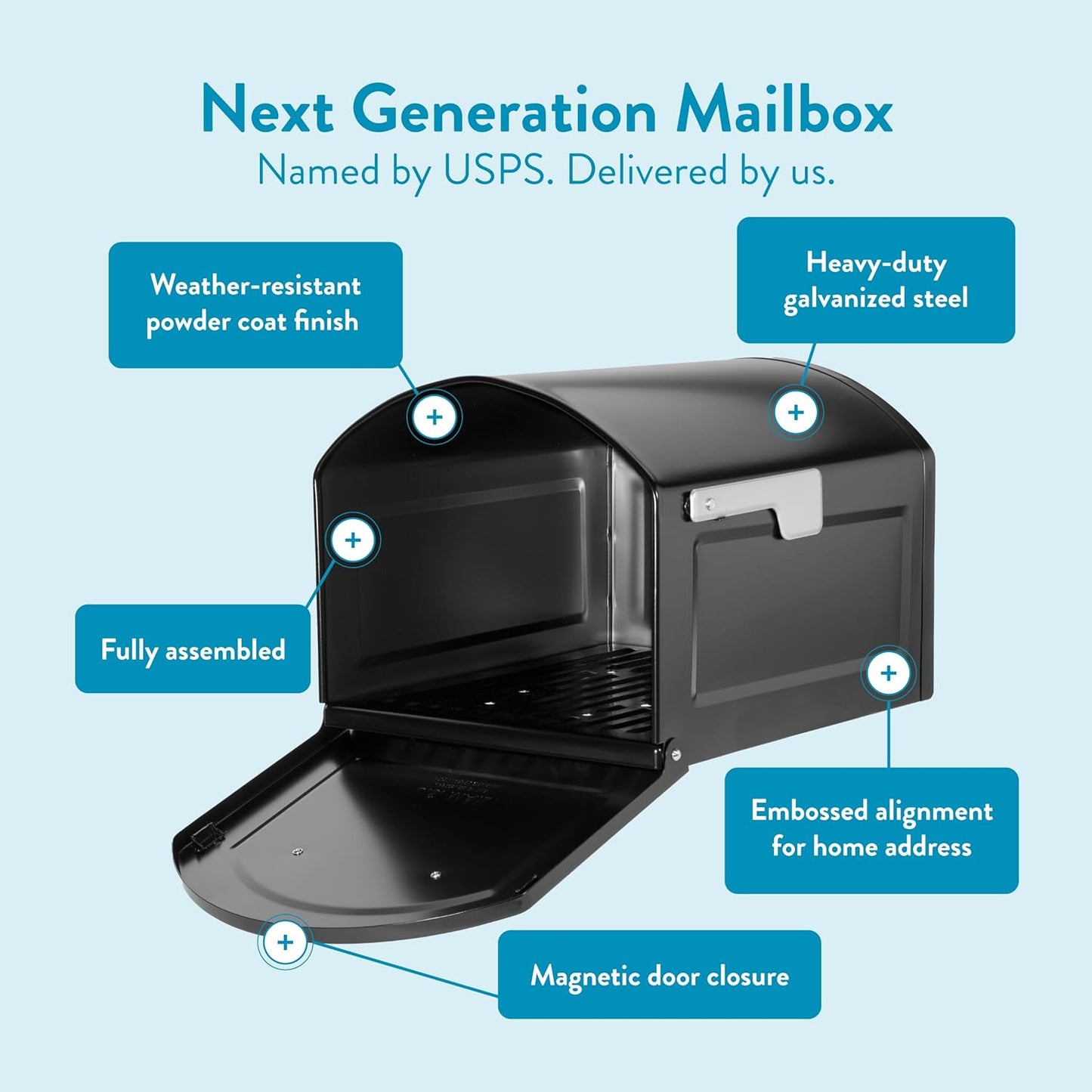 Architectural Mailboxes 950020B-10 Centennial Postmount Mailbox, XL, Black