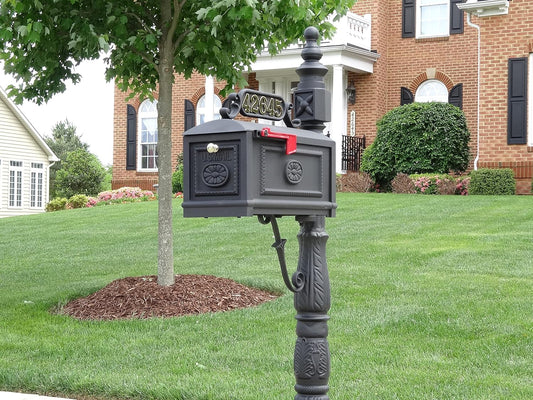 Decorative Residential Curbside Cast Aluminum Mailbox Black Authentic * Original * Exclusive